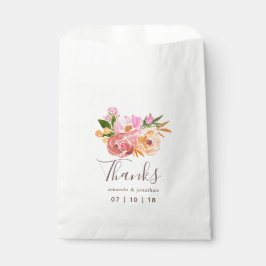 Bolsa De Papel Primavera Boda flores acuarelas favoritas