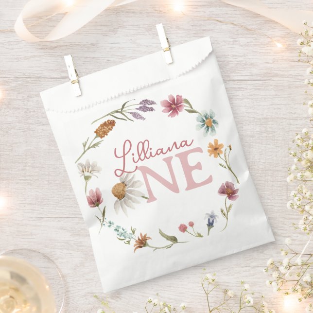 Bolsa De Papel Primavera Flor silvestre primer Fiesta de cumpleañ (Cortado)