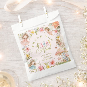 Bolsa De Papel Primer cumpleaños de hada Jardín encantado Gracias