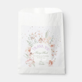 Bolsa De Papel Primer cumpleaños de hada jardín encantado Lila