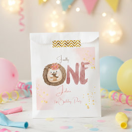 Bolsa De Papel Primer cumpleaños de la red de acuarela