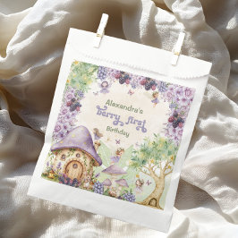 Bolsa De Papel Primer cumpleaños de Purple Berry First Fairy