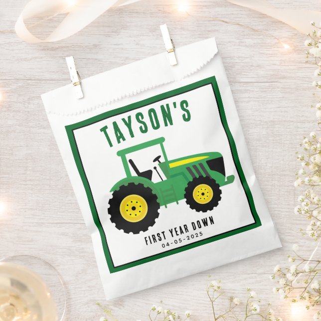 Bolsa De Papel Primer cumpleaños de Star Your Tractor | Tema de l (Cortado)