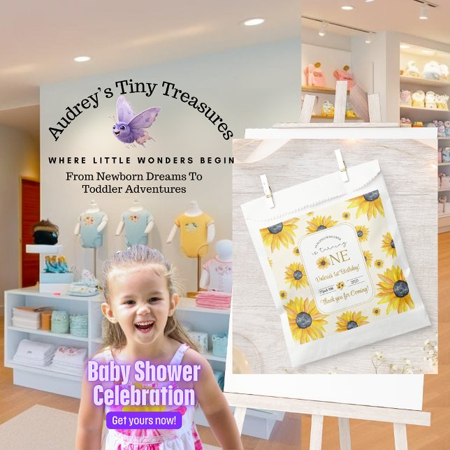 Bolsa De Papel Primer cumpleaños del bebé - Nuestro pequeño giras (Subido por el creador)