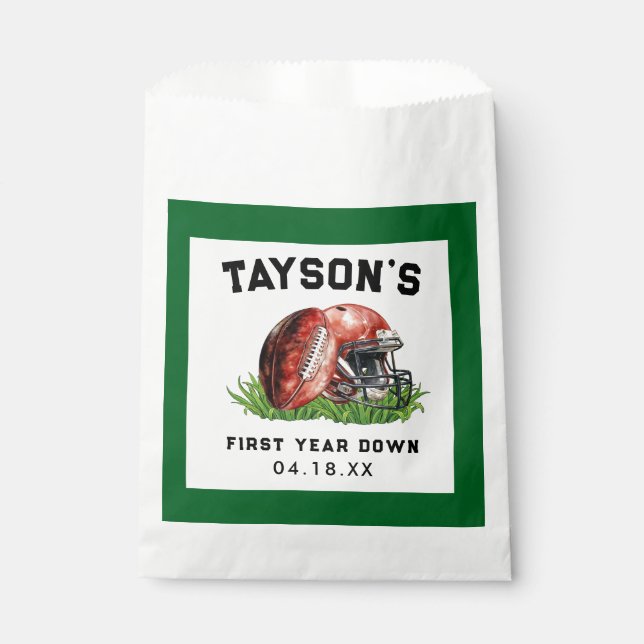 Bolsa De Papel Primer cumpleaños del fútbol al primer año (Anverso)