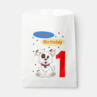 Bolsa De Papel Primer cumpleaños del niño Cachorro lindo y Colorf