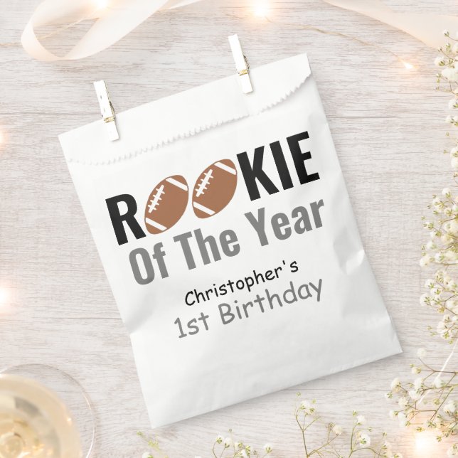 Bolsa De Papel Primer cumpleaños del Rookie Football (Cortado)
