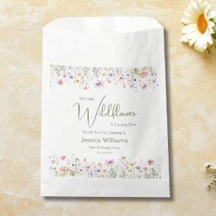 Bolsa De Papel Primer Cumpleaños Nuestra Pequeña Flor Silvestre C