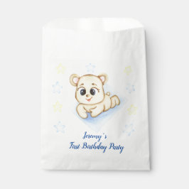 Bolsa De Papel Primer cumpleaños personalizado Teddy Bear Boy