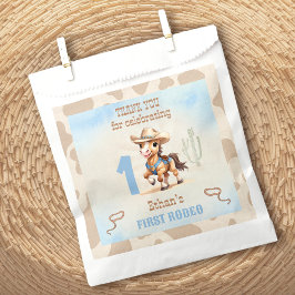 Bolsa De Papel Primer Rodeo Cowboy Occidental Birday Boy