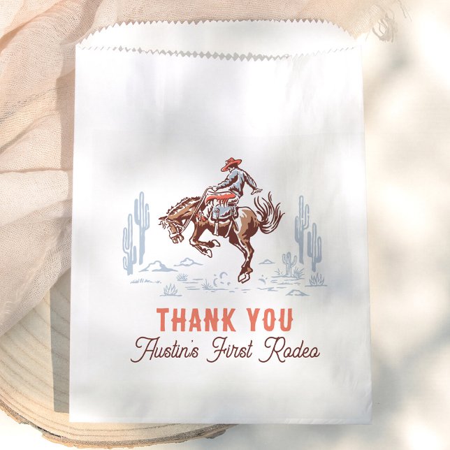 Bolsa De Papel Primer Vaquero de Rodeo Cumpleaños 1 Agradecimient (Subido por el creador)