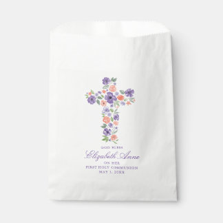 Bolsa De Papel Primera comunicación de la Cruz de Flor de color d