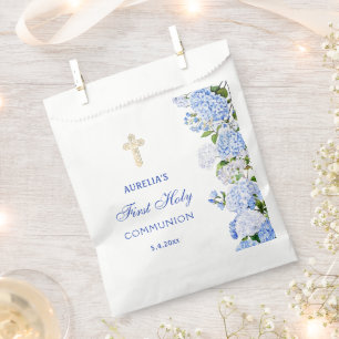 Bolsa De Papel Primera Comunión Hortensia Azul