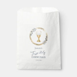 Bolsa De Papel Primera comunión sagrada | Relieve metalizado de o
