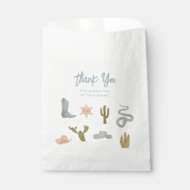 Bolsa De Papel Primera fiesta de cumpleaños azul de Rodeo