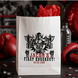 Bolsa De Papel Primera Fiesta de Cumpleaños de Boxeo por Nocaut
