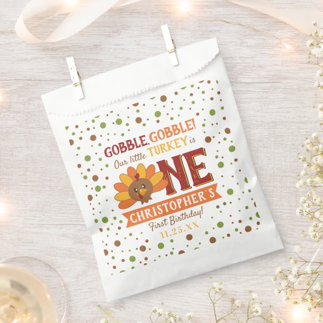 Bolsa De Papel Primera Jornada de Acción de Gracias por la Caída  (Cortado)