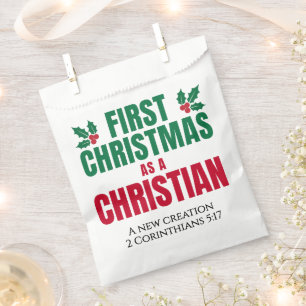 BOLSA DE PAPEL PRIMERA NAVIDAD COMO NUEVA CREENCIA CRISTIANA