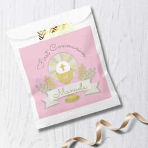 Bolsa De Papel Primera Santa Comunión Rosa