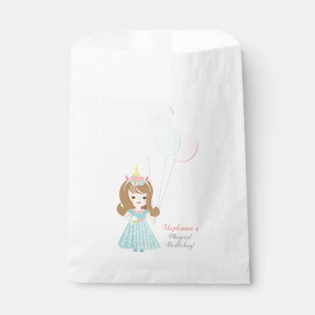 Bolsa De Papel Princesa de Unicorn (Anverso)