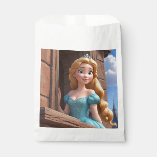 Bolsa De Papel Princesa en la ventana del castillo (Anverso)