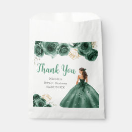 Bolsa De Papel Princesa floral en vestido verde oscuro Sweet Sixt