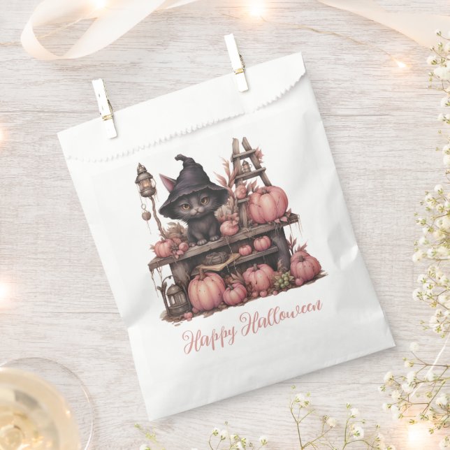 Bolsa De Papel Profesor Salem Black Cat Witch Happy Halloween (Cortado)