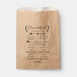 Bolsa De Papel Programa de Boda Orden de Eventos Confeti