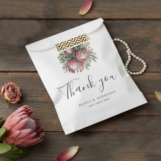 Bolsa De Papel Protea nativa acuarela Floral Boho Botánico (Subido por el creador)