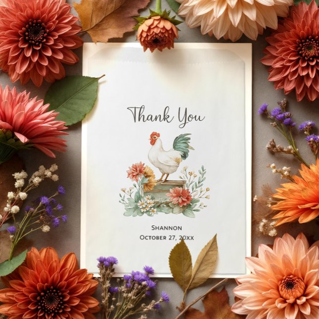 Bolsa De Papel Proud Rooster Flowers Farm Generic | (Subido por el creador)