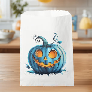 Bolsa De Papel Proyecto de calabaza verde azulada