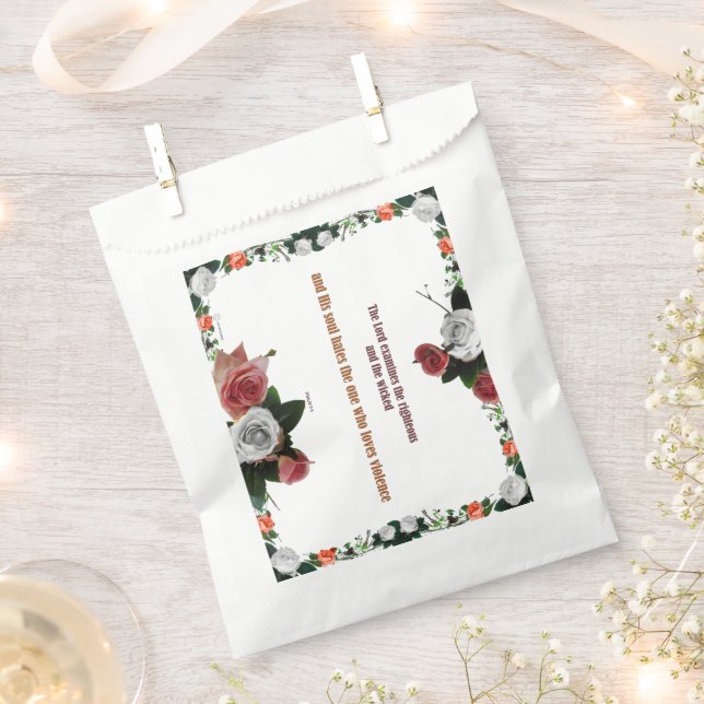 Bolsa De Papel Psalm 11:5, No Violence (Cortado)