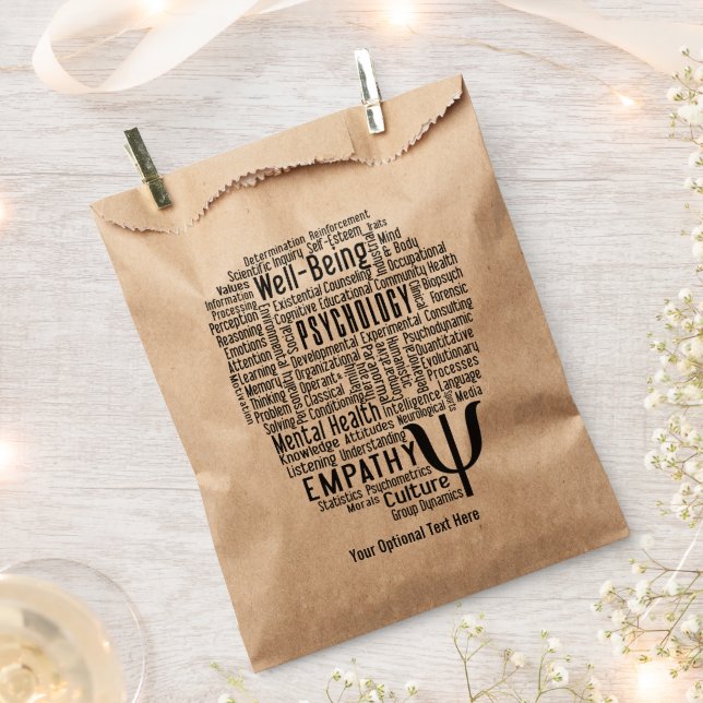Bolsa De Papel PSYCHOLOGY Word Cloud personalizado texto (Cortado)