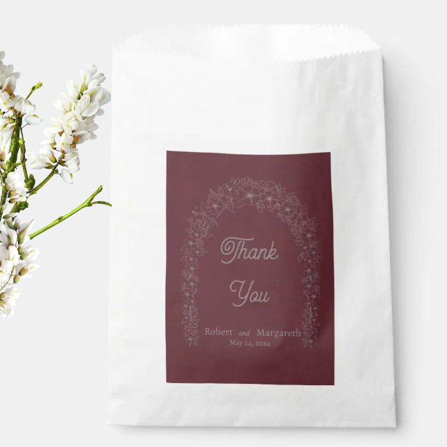 Bolsa De Papel Puerta del Boda floral rojo clásico (Subido por el creador)