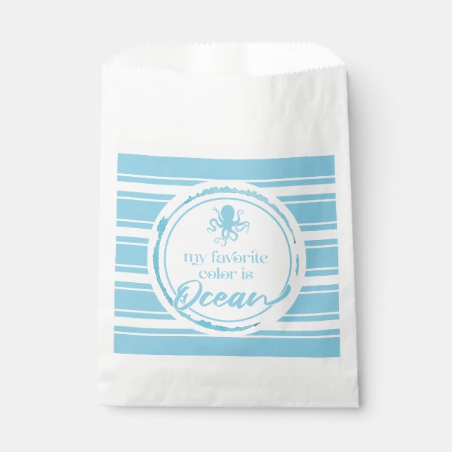 Bolsa De Papel Pulpo Azul Costero (Anverso)
