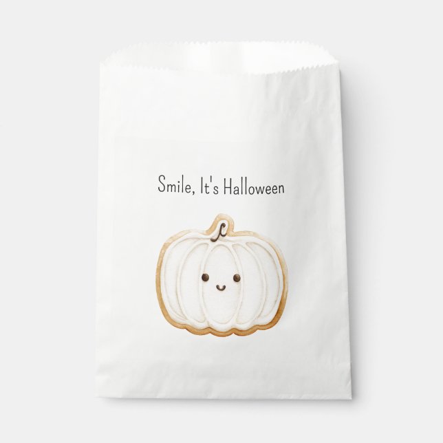 Bolsa De Papel Pumpkin Cookie Smile Halloween (Anverso)