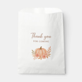 Bolsa De Papel Pumpkin Floral Thank You For Coming Fall Favor Bag