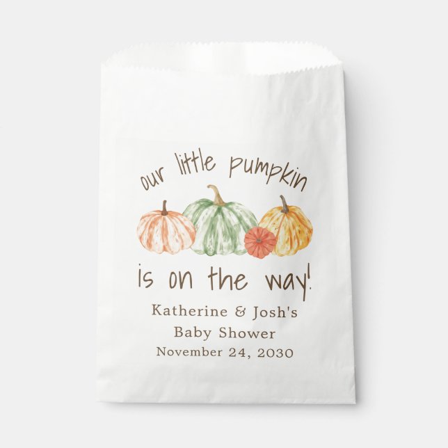 Bolsa De Papel Pumpkin Gourd Autumn Baby Shower (Anverso)