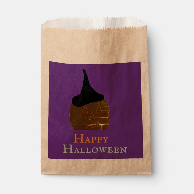 Bolsa De Papel Pumpkin with Hat Favor Bag (Anverso)