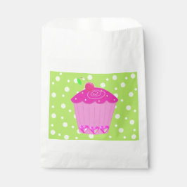 Bolsa De Papel Puntos de polka y torta rosada