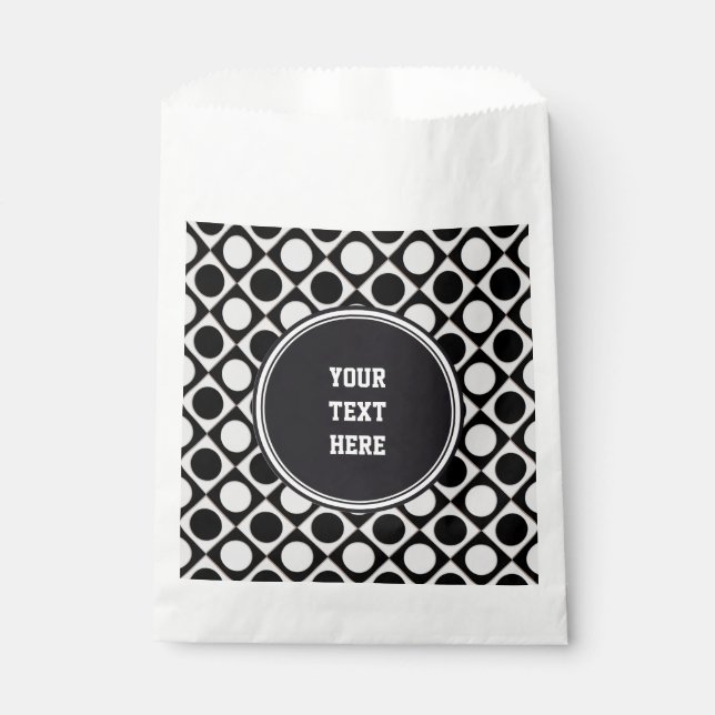 Bolsa De Papel Puntos y cuadrados / blanco negro + tus ideas (Anverso)