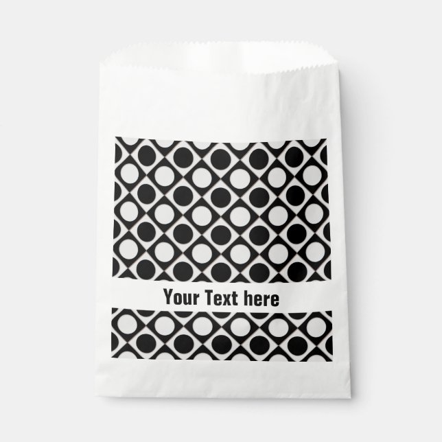 Bolsa De Papel Puntos y cuadrados / blanco negro + tus ideas (Anverso)