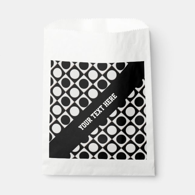 Bolsa De Papel Puntos y cuadrados / blanco negro + tus ideas (Anverso)