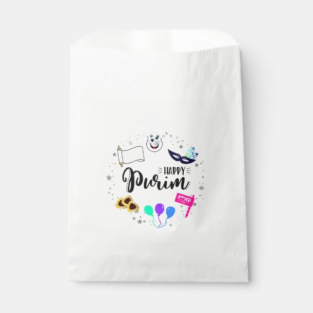 Bolsa De Papel Purim feliz (Anverso)
