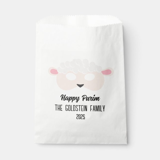 Bolsa De Papel Purim máscara de oveja disfraz de mascarada (Anverso)