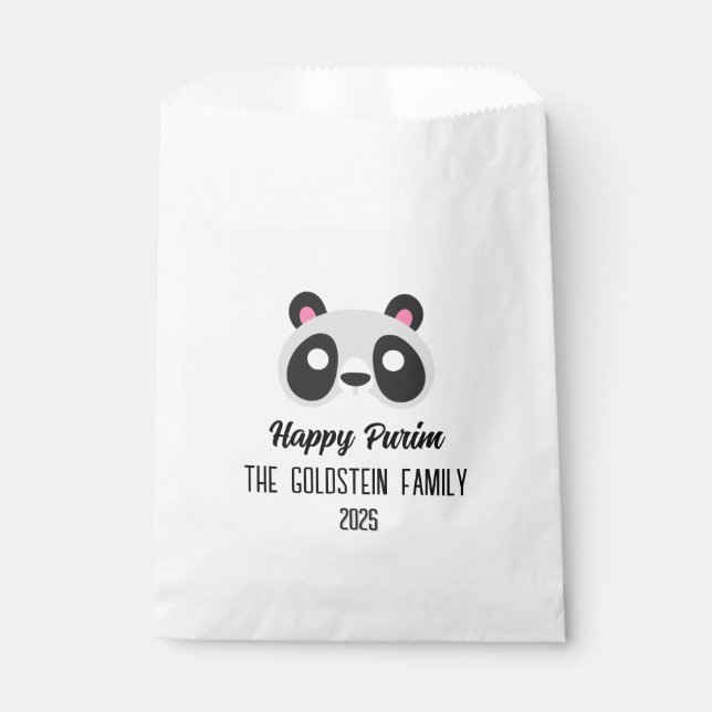 Bolsa De Papel Purim panda oso máscara disfraz de máscaras (Anverso)