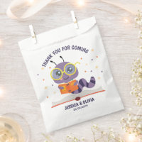 Purple Bookworm Tema Favor Bag