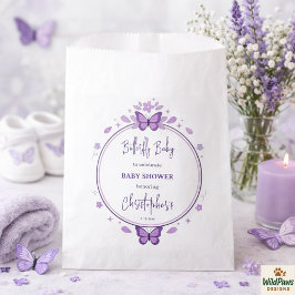 Bolsa De Papel Purple Butterfly Baby Girl Baby Shower 