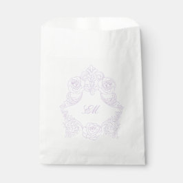 Bolsa De Papel Purple Victorian Botanical Crest Monogram