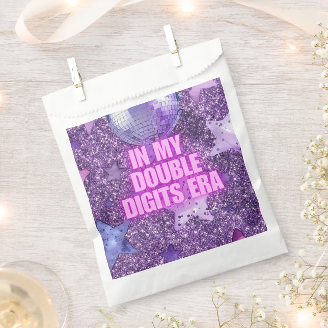 Bolsa De Papel Púrpura moda en mi cumpleaños de dos dígitos (Cortado)